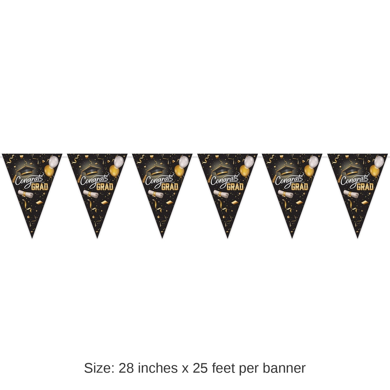 12 Pack Bulk Graduation Oversized Pennant Banner