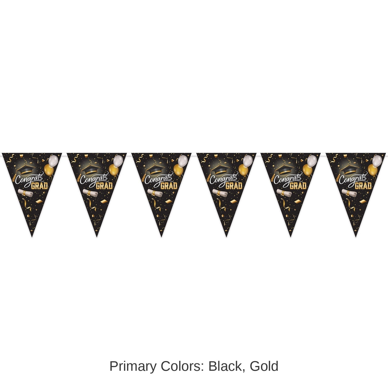 12 Pack Bulk Graduation Oversized Pennant Banner