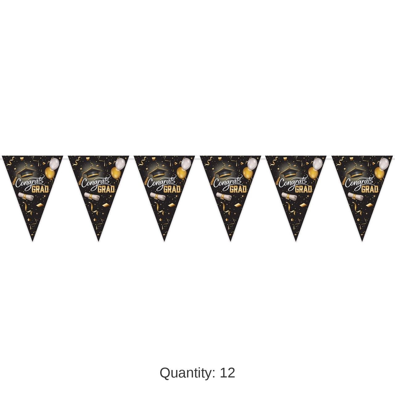 12 Pack Bulk Graduation Oversized Pennant Banner