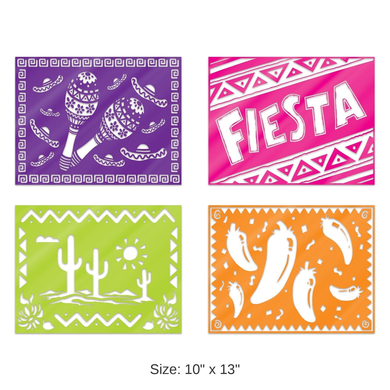 48 Pack Bulk Plastic Fiesta Picado Style Placemats