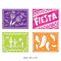 48 Pack Bulk Plastic Fiesta Picado Style Placemats
