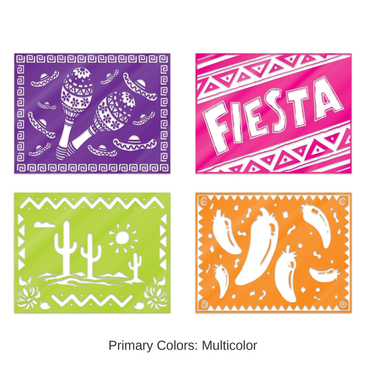 48 Pack Bulk Plastic Fiesta Picado Style Placemats
