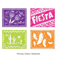 48 Pack Bulk Plastic Fiesta Picado Style Placemats