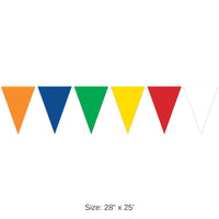 12 Pack Bulk Multi-Color Oversized Pennant Banner