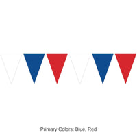 12 Pack Bulk Red, White/Blue Oversized Pennant Banner