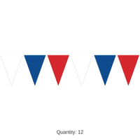 12 Pack Bulk Red, White/Blue Oversized Pennant Banner