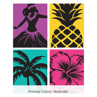 48 Piece Bulk Luau Silhouette Decorations