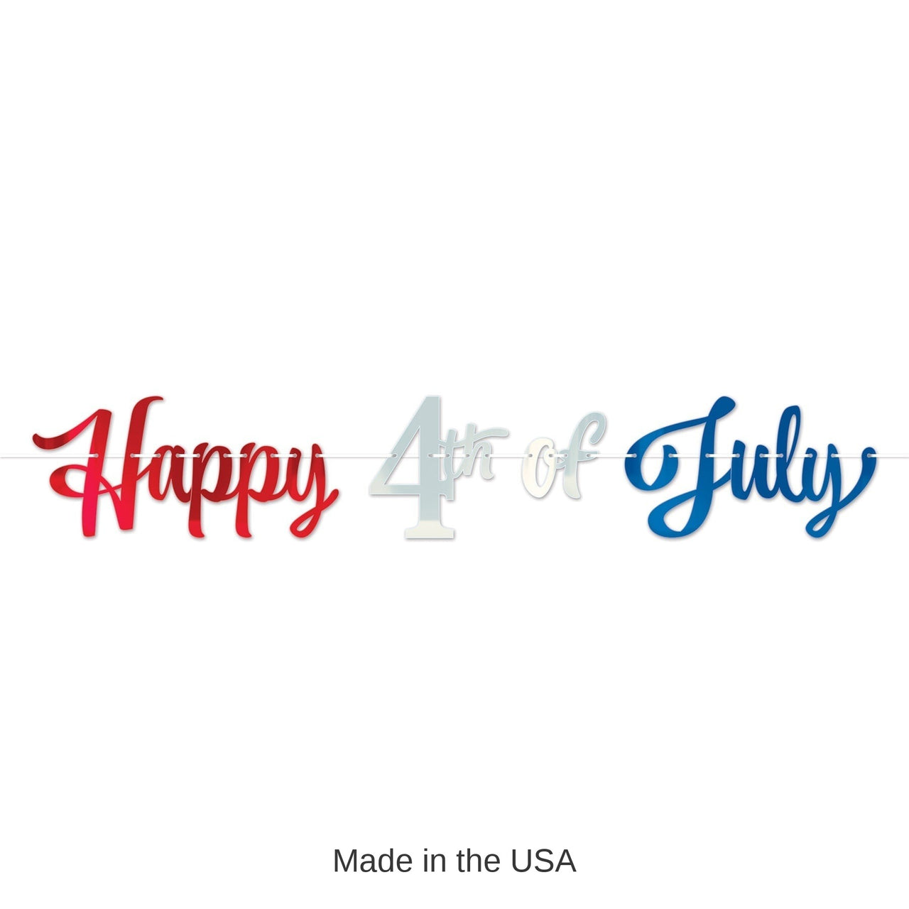 12 Pack Bulk Foil Happy 4th Of July Streamer