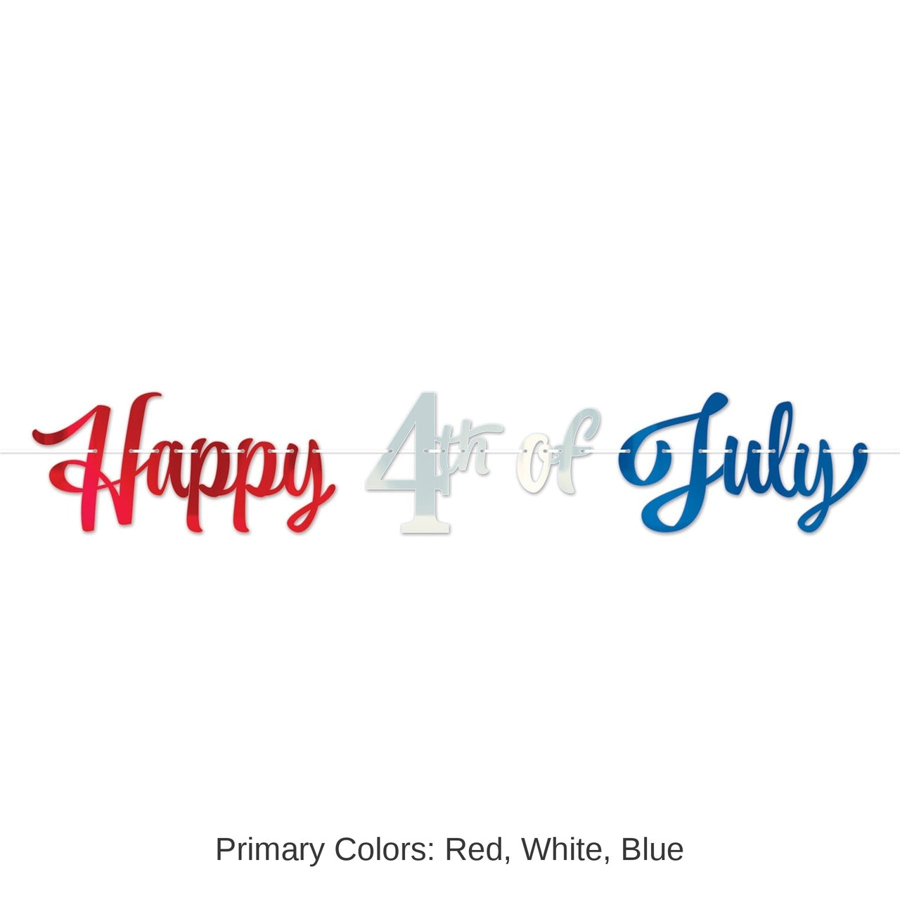 12 Pack Bulk Foil Happy 4th Of July Streamer