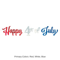 12 Pack Bulk Foil Happy 4th Of July Streamer