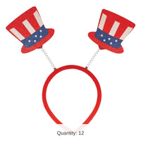 12 Pack Bulk Patriotic Top Hat Boppers