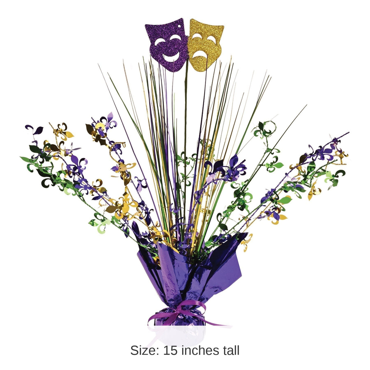 12 Pack Bulk Mardi Gras Gleam 'N Spray Centerpiece
