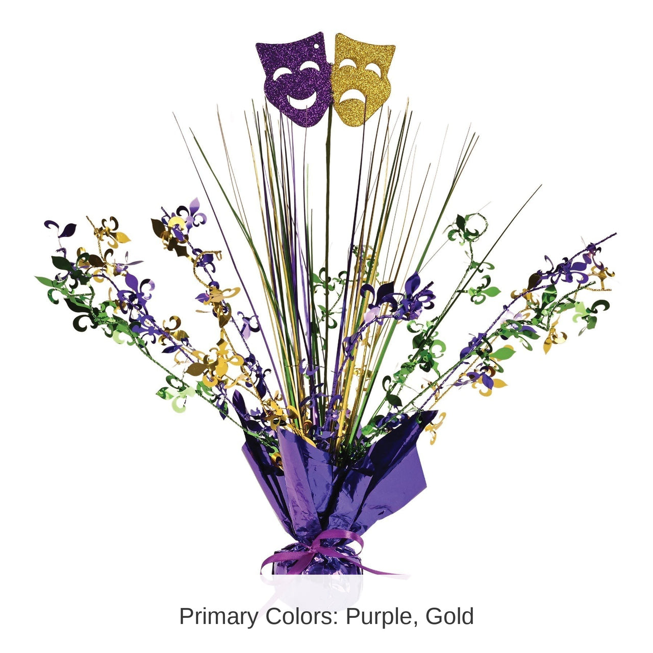 12 Pack Bulk Mardi Gras Gleam 'N Spray Centerpiece