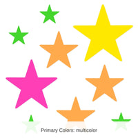 108 Pack Bulk Neon Star Cutout Decorations