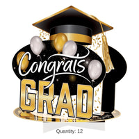 12 Pack Bulk 3-D Congrats Grad Centerpiece