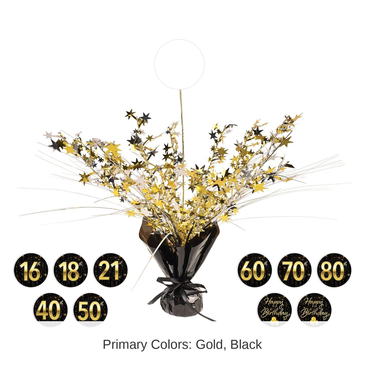 12 Pack Bulk Happy Birthday Gleam 'N Spray Centerpiece