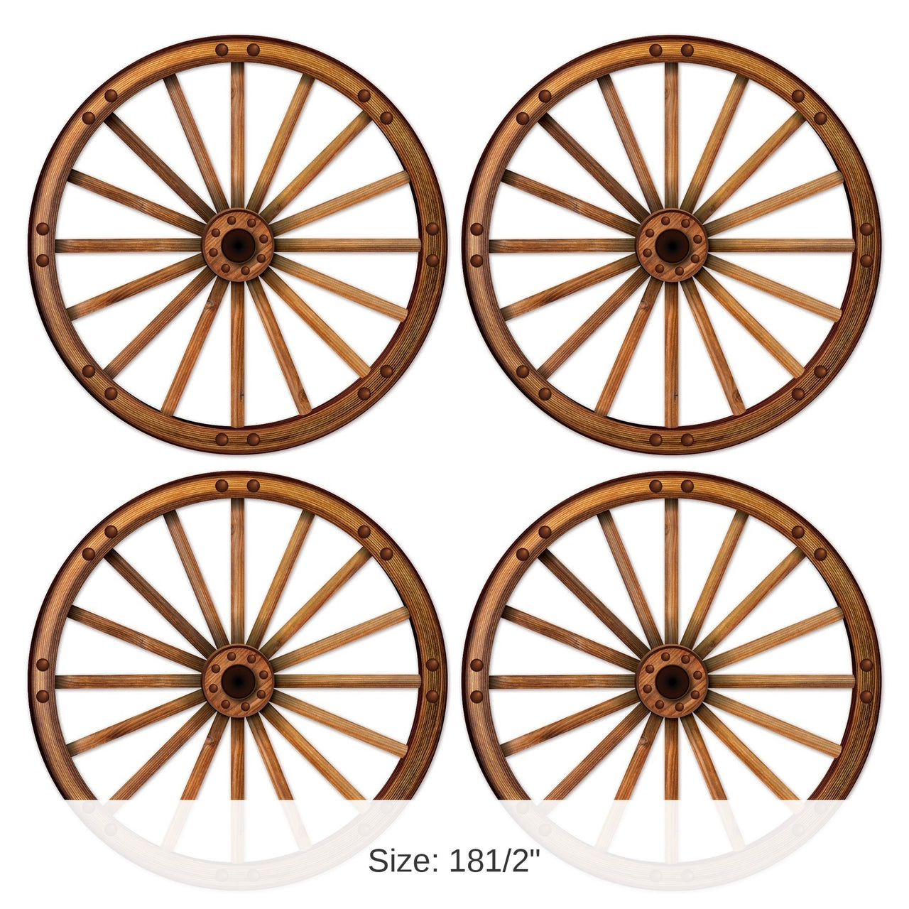 48 Pack Bulk Wagon Wheel Cutout Decorations