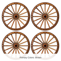 48 Pack Bulk Wagon Wheel Cutout Decorations