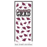 12 Pack Bulk Burgundy Congrats Grad Door Cover