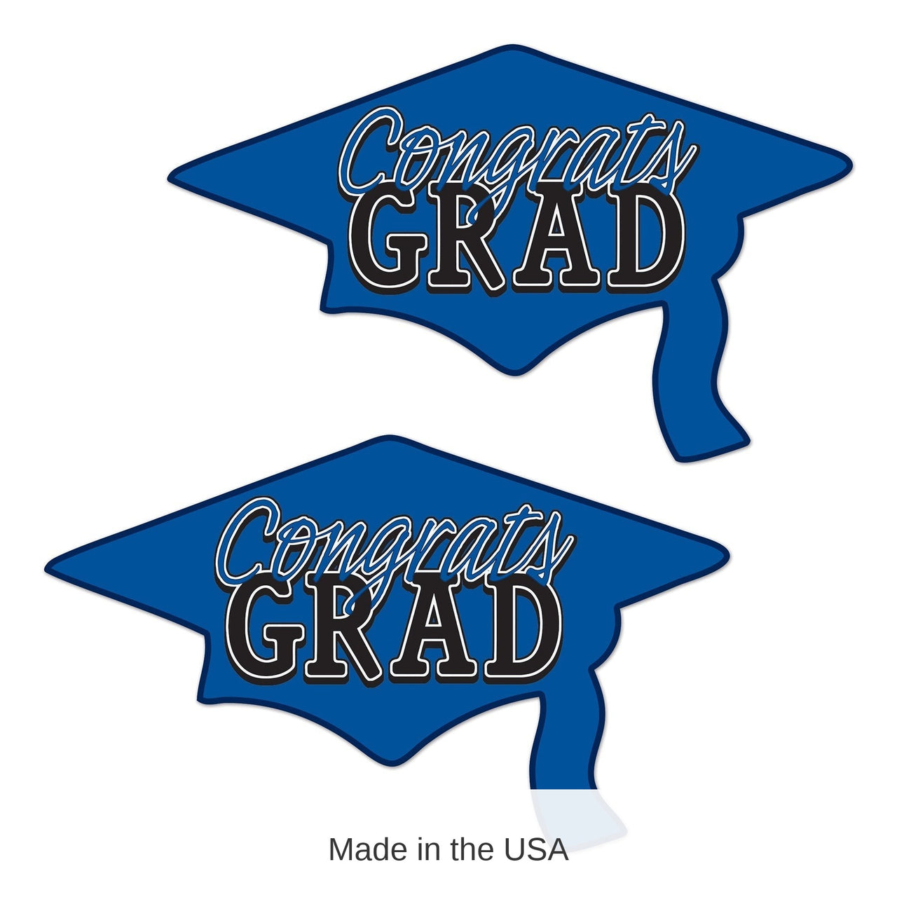 24 Pack Bulk Blue Congrats Grad Cutout Decorations