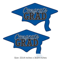24 Pack Bulk Blue Congrats Grad Cutout Decorations
