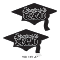 24 Pack Bulk Black Congrats Grad Cutout Decorations