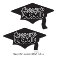24 Pack Bulk Black Congrats Grad Cutout Decorations