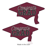 24 Pack Bulk Burgundy Congrats Grad Cutout Decorations