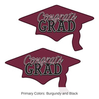 24 Pack Bulk Burgundy Congrats Grad Cutout Decorations