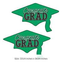 24 Pack Bulk Green Congrats Grad Cutout Decorations