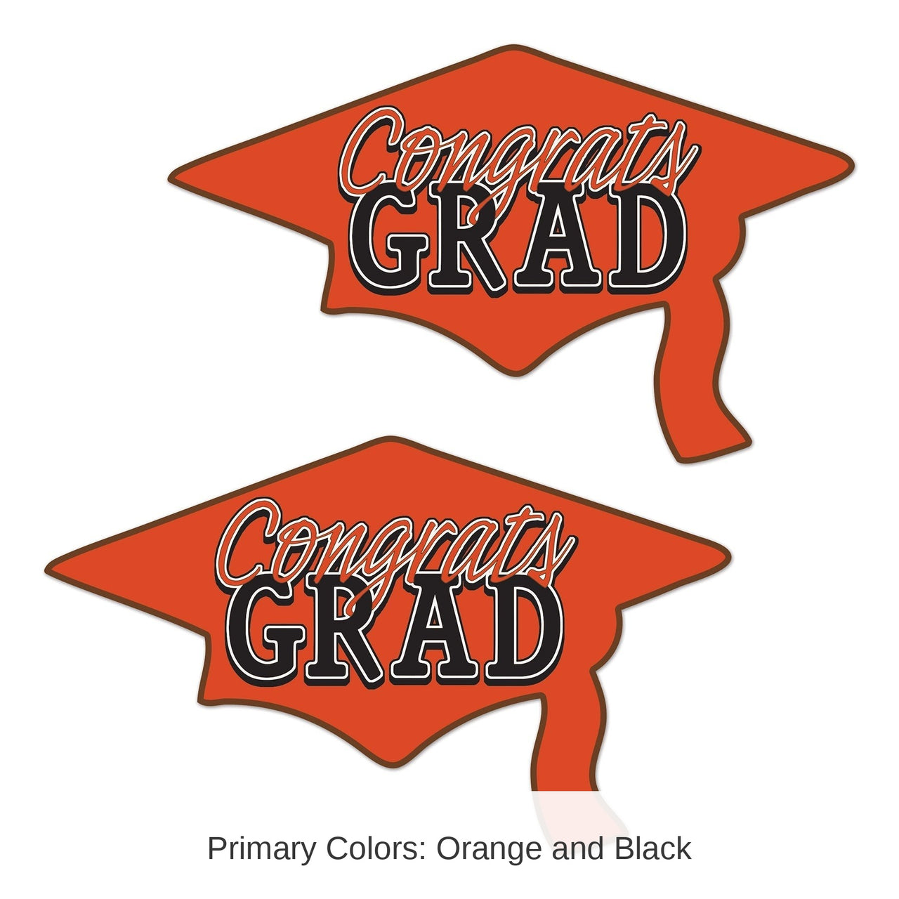 24 Pack Bulk Orange Congrats Grad Cutout Decorations