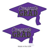 24 Pack Bulk Purple Congrats Grad Cutout Decorations