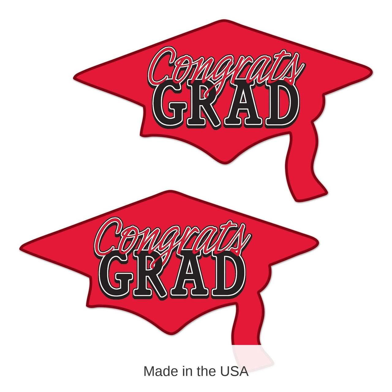 24 Pack Bulk Red Congrats Grad Cutout Decorations