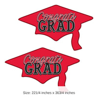 24 Pack Bulk Red Congrats Grad Cutout Decorations