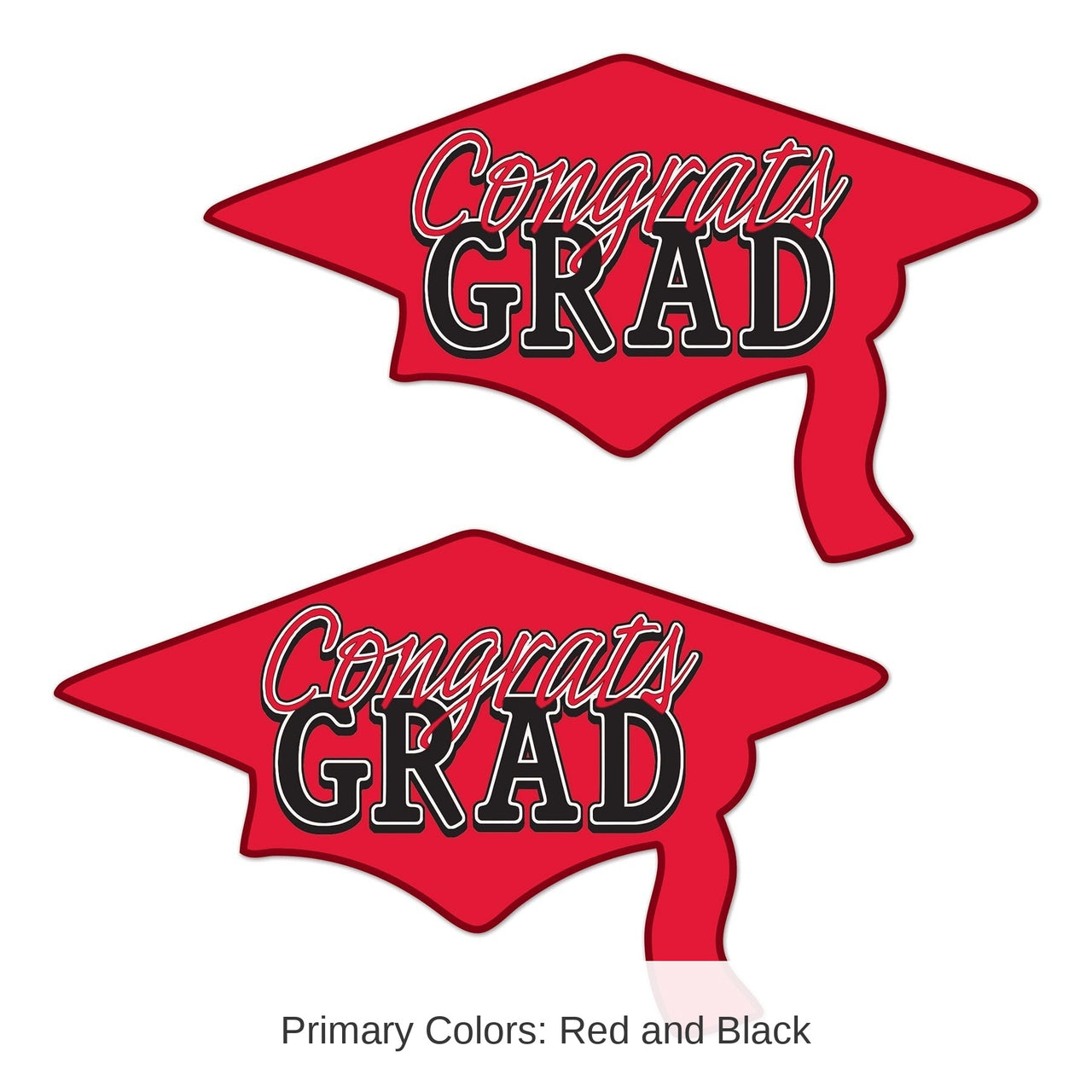 24 Pack Bulk Red Congrats Grad Cutout Decorations