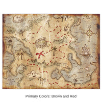 48 Pack Bulk Plastic Treasure Map Placemats
