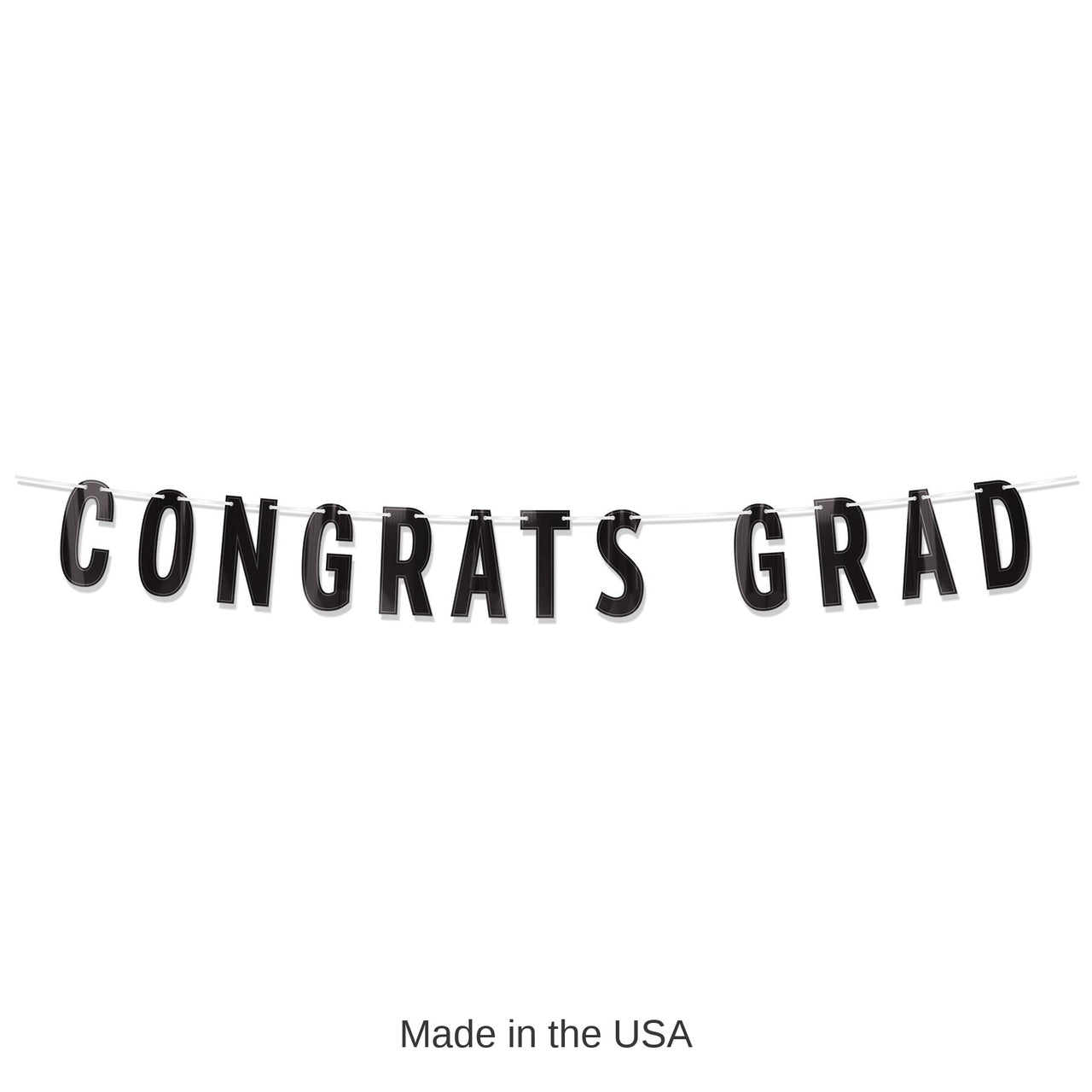 12 Pack Bulk Black Foil Congrats Grad Streamer