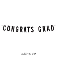12 Pack Bulk Black Foil Congrats Grad Streamer