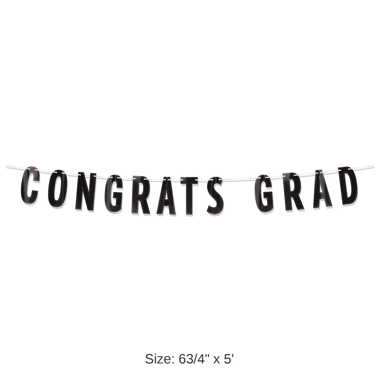 12 Pack Bulk Black Foil Congrats Grad Streamer