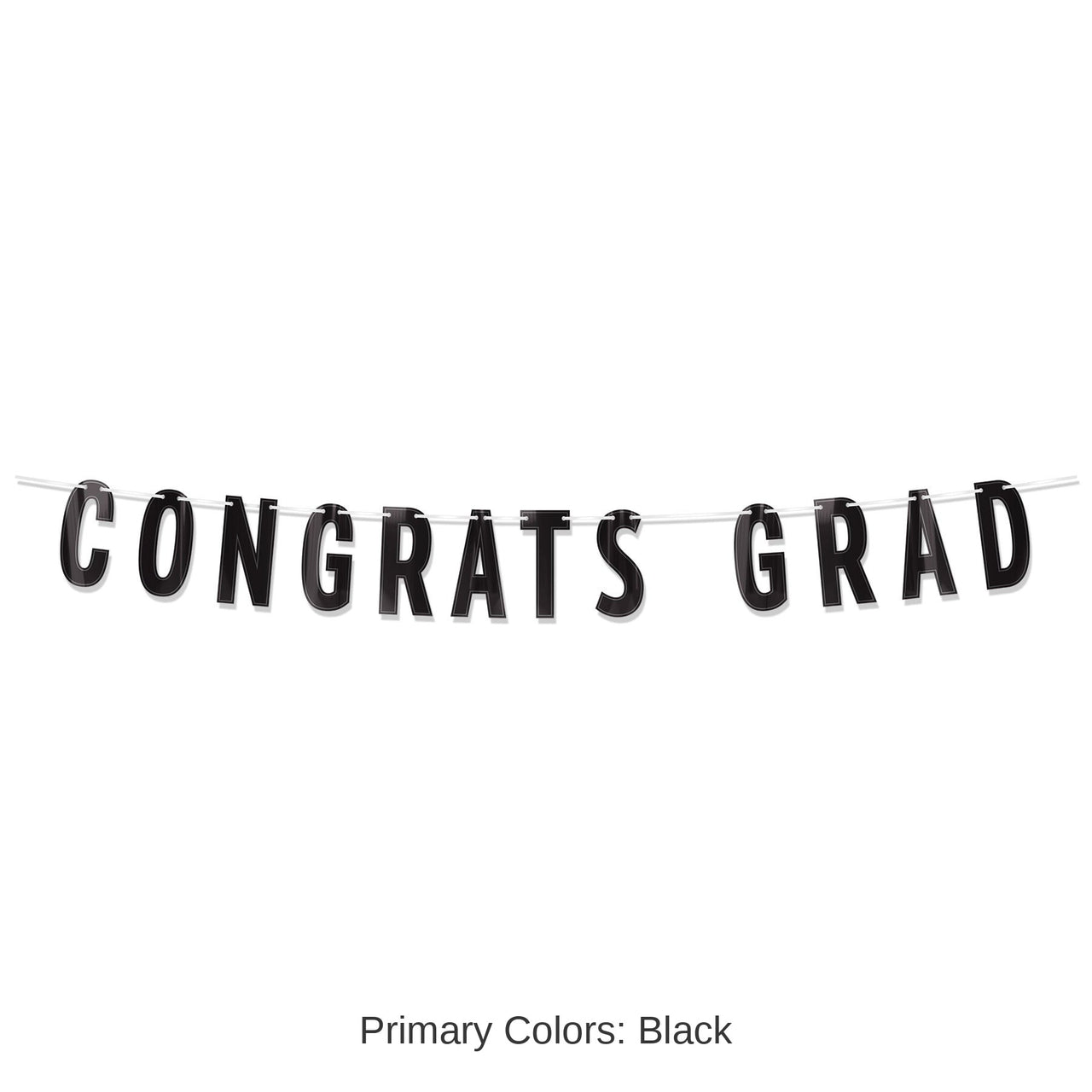 12 Pack Bulk Black Foil Congrats Grad Streamer