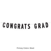 12 Pack Bulk Black Foil Congrats Grad Streamer