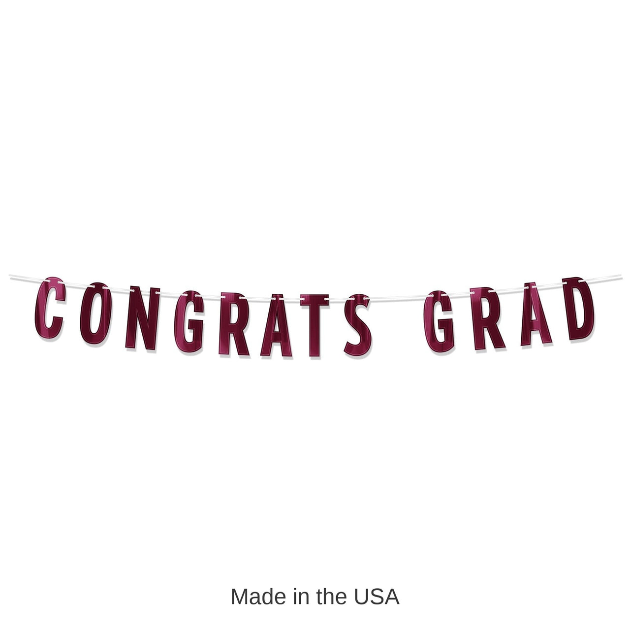 12 Pack Bulk Burgundy Foil Congrats Grad Streamer