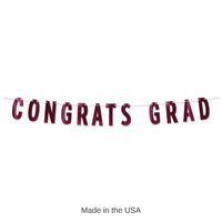 12 Pack Bulk Burgundy Foil Congrats Grad Streamer