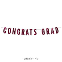 12 Pack Bulk Burgundy Foil Congrats Grad Streamer