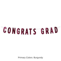 12 Pack Bulk Burgundy Foil Congrats Grad Streamer
