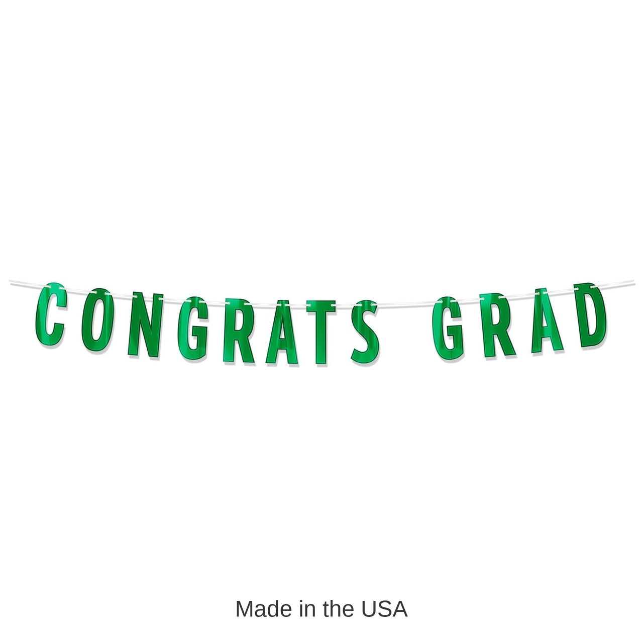 12 Pack Bulk Green Foil Congrats Grad Streamer