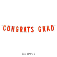 12 Pack Bulk Orange Foil Congrats Grad Streamer