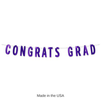 12 Pack Bulk Purple Foil Congrats Grad Streamer