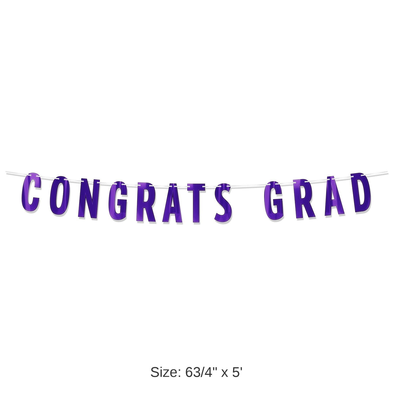 12 Pack Bulk Purple Foil Congrats Grad Streamer