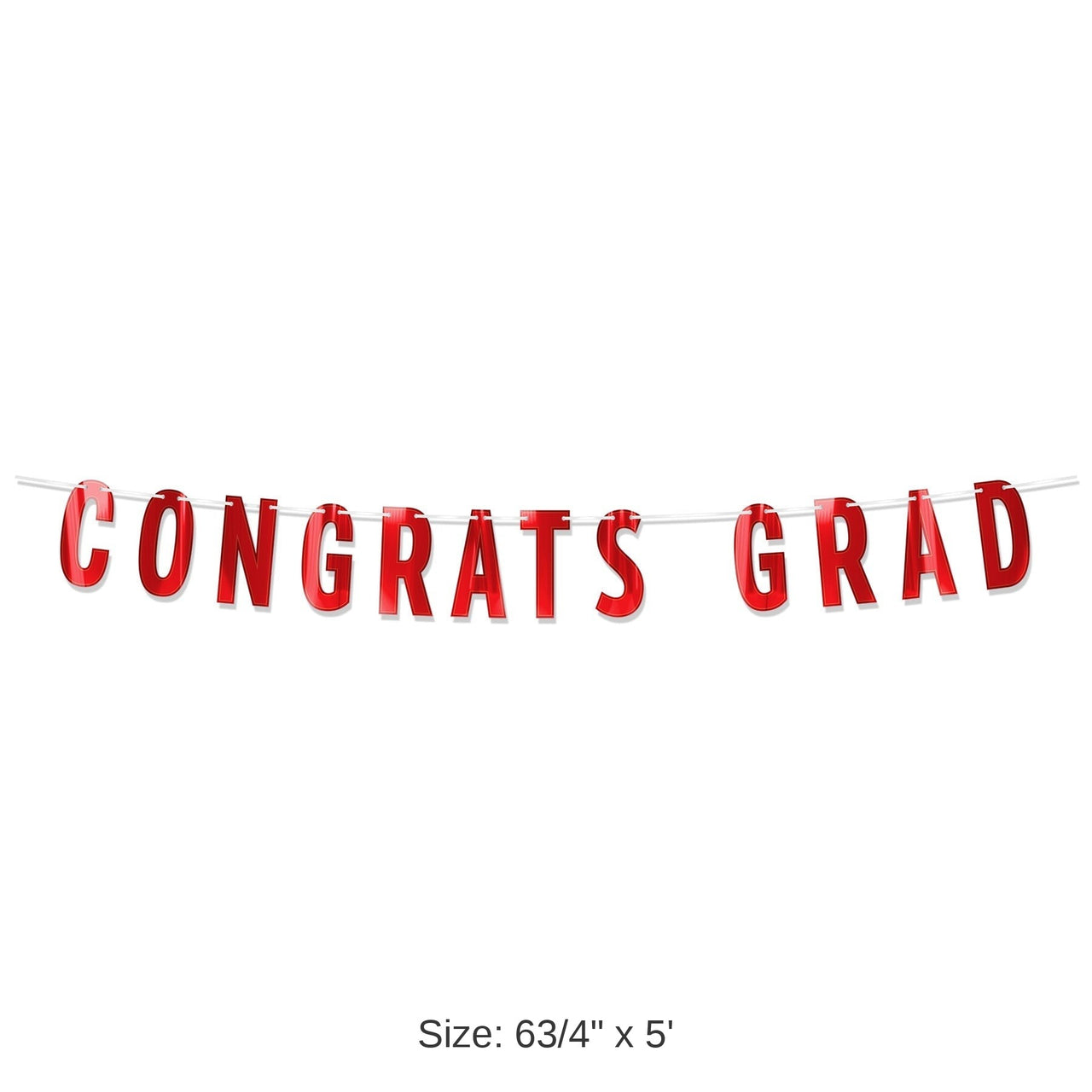 12 Pack Bulk Red Foil Congrats Grad Streamer